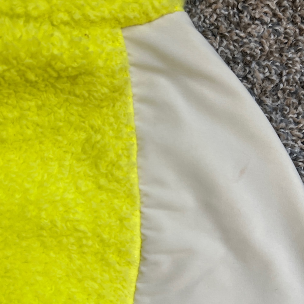 Crown & Ivy Casual Athletic Fleece Sherpa Jacket Neon Yellow - Picture 9 of 9